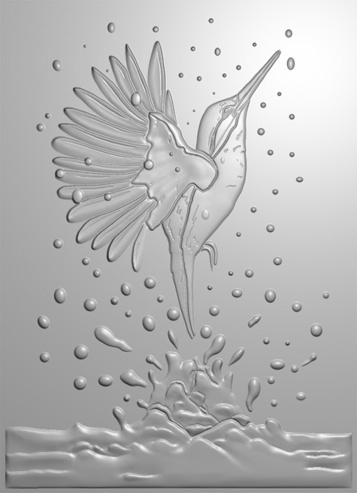 Nature's Garden Embossing Folder Kingfisher by The River | 6in x 4in