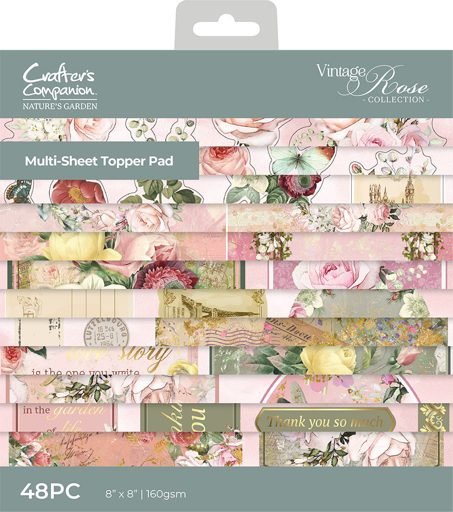 Natures Garden Vintage Rose 5 x 7 Card Blanks and Envelopes by Crafter's Companion