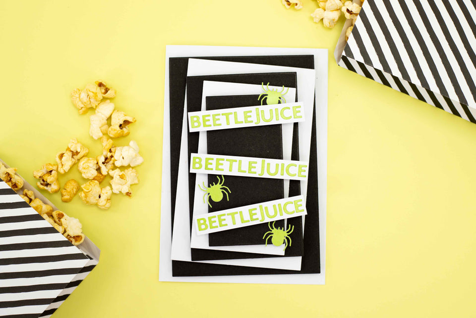 Make a Beetlejuice-inspired card for Halloween