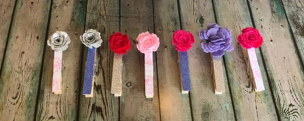 Felt Flower Clothespins