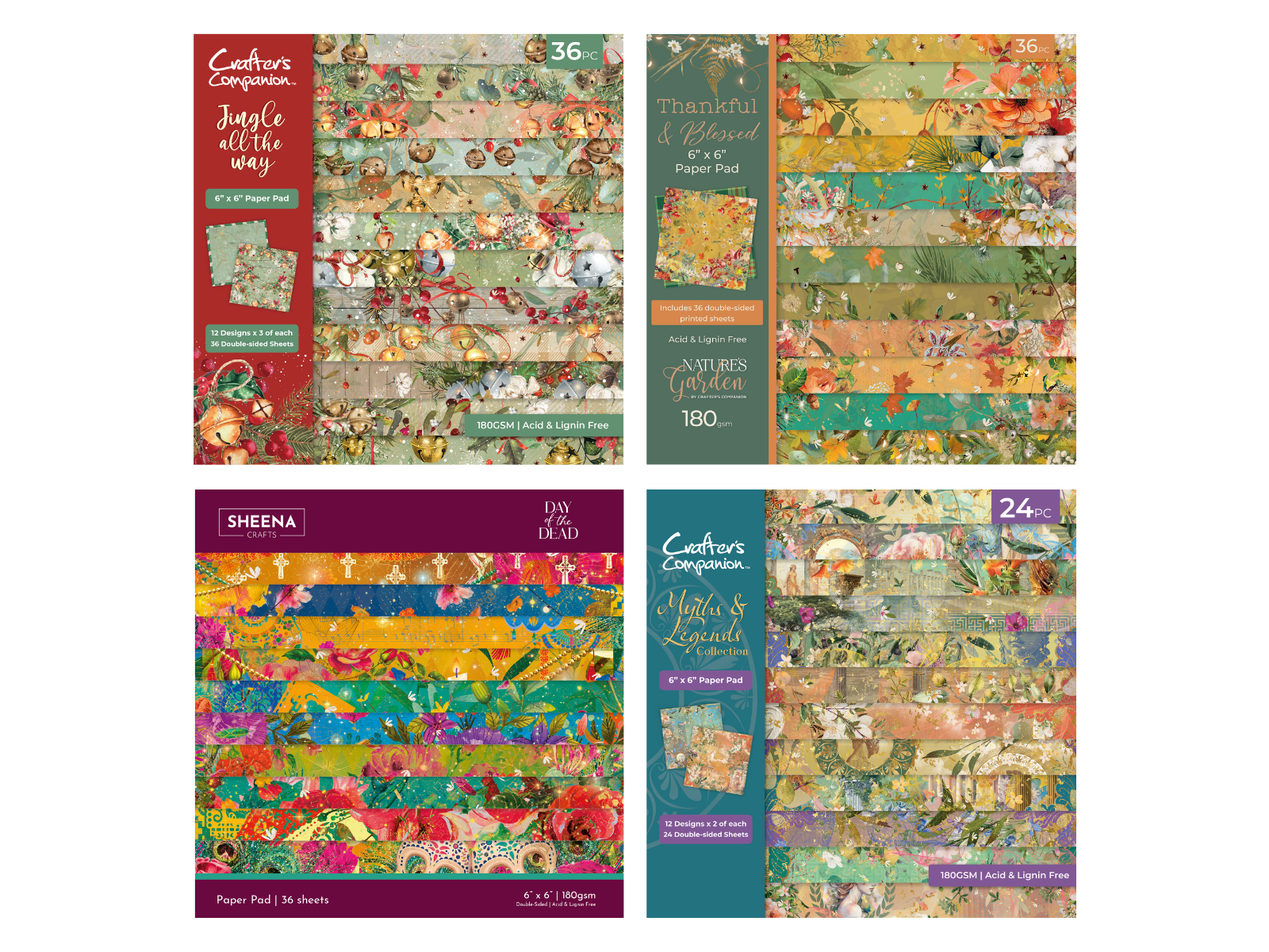 Crafter's Companion 6x6 Paper Pad 4pc Collection