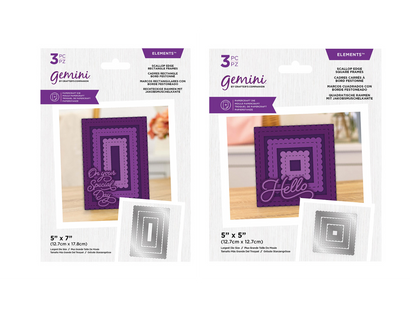 Gemini Nesting Dies - Scallop Edge Rectangle & Square Duo