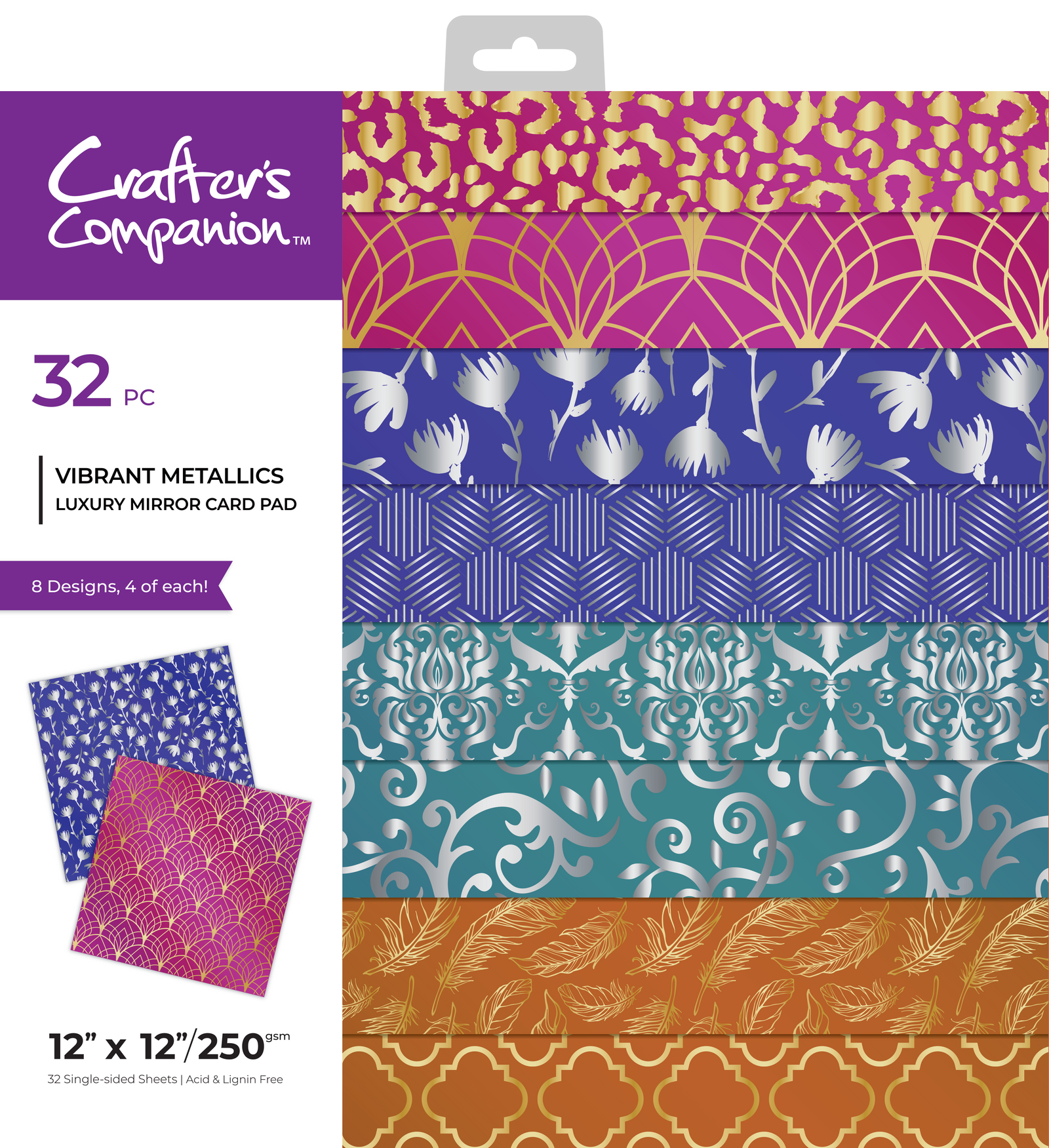 Crafter's Companion Luxury Mirror Card - Vibrant Metallics with FREE 10" Album Spine