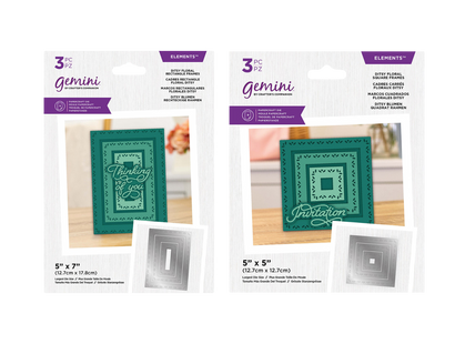 Gemini Nesting Frame Dies Ditsy Floral Rectangle & Square