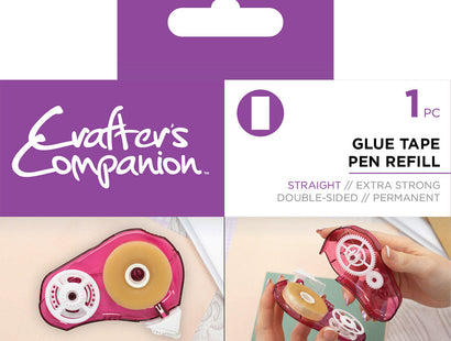 Crafter's Companion Glue Tape Pen Refill - Straight