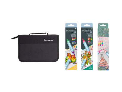 Spectrum Noir 12 Marker Storage Wallet with 9pc Aqua Markers