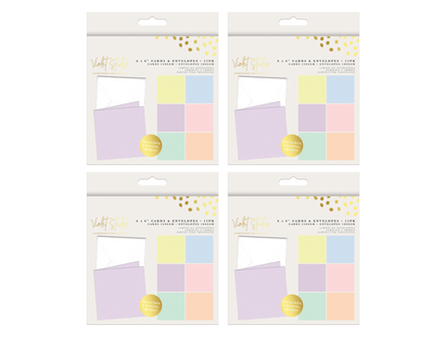 Violet Studios 6" x 6" Card Blanks - Pastels 4pk Collection