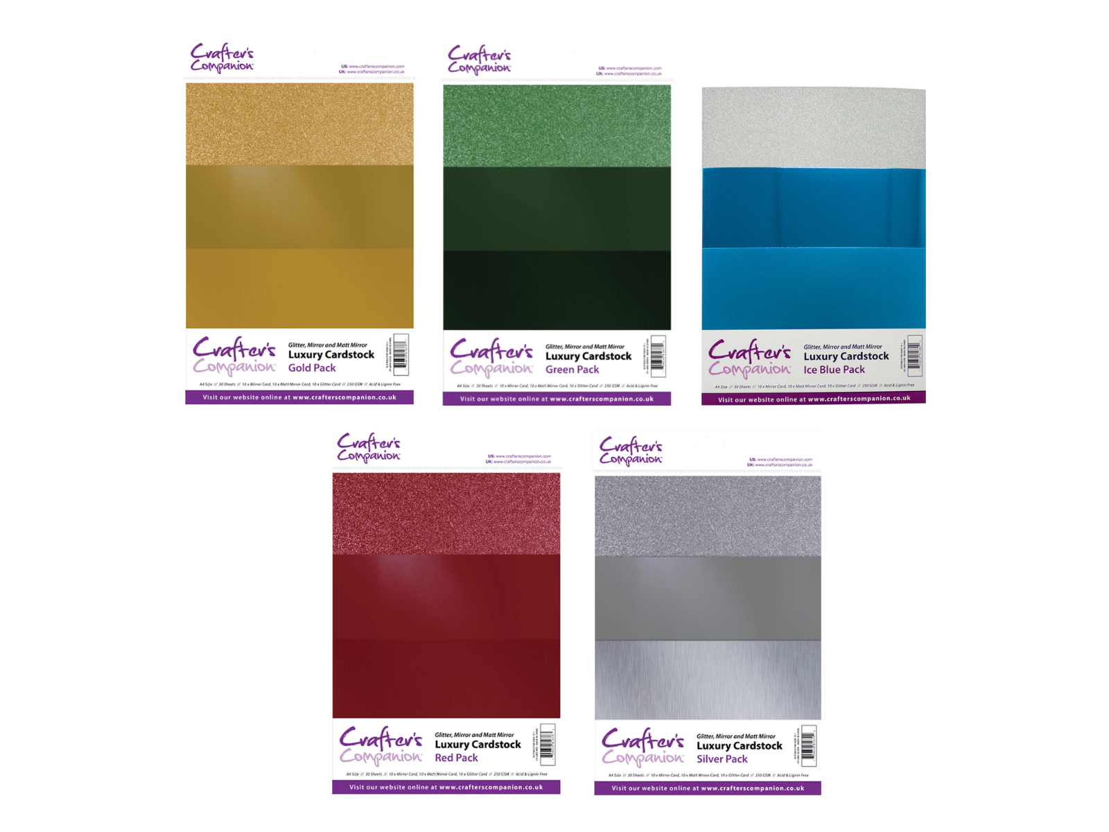 Crafter's Companion Luxury Cardstock 5pc Selection