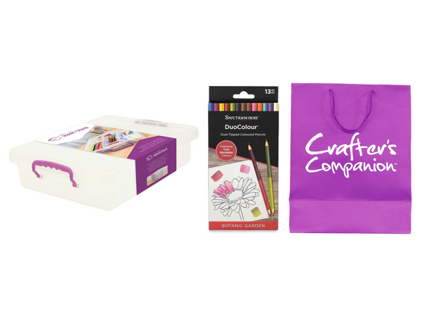 Crafter's Companion Stash N Stack & DuoColour Pencils with FREE Goodie Bag worth over £/