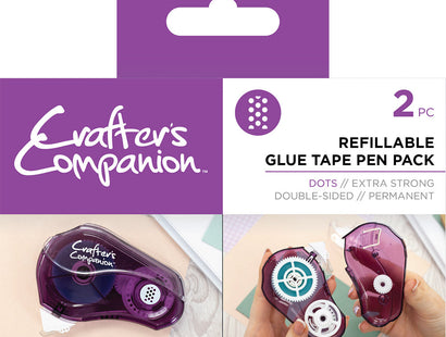 Crafter’s Companion Glue Tape Pen & Refill Pack – Dots (2 Pack)