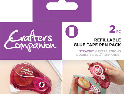 Crafter’s Companion Glue Tape Pen & Refill Pack – Straight (2 Pack)