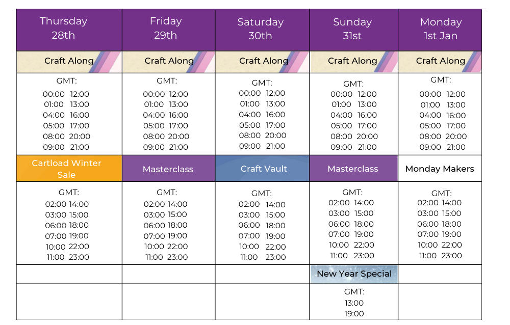 CTV Christmas Schedule Crafters Companion EU