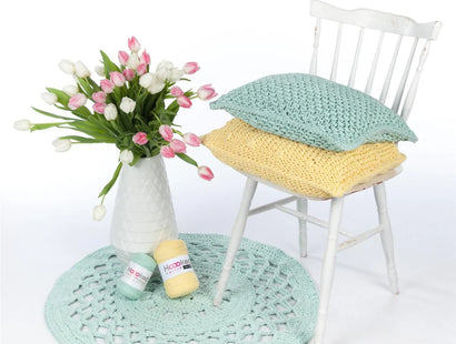 RibbonXL : Crochet Round Rug - Early Dew