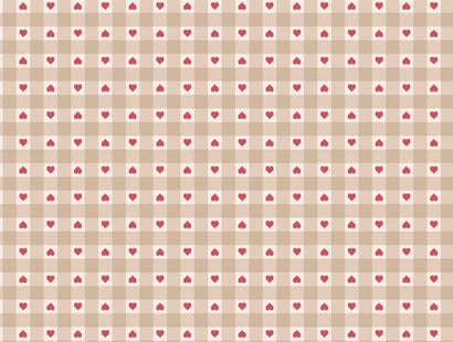 Lewis & Irene Fabric - Heart Gingham Natural