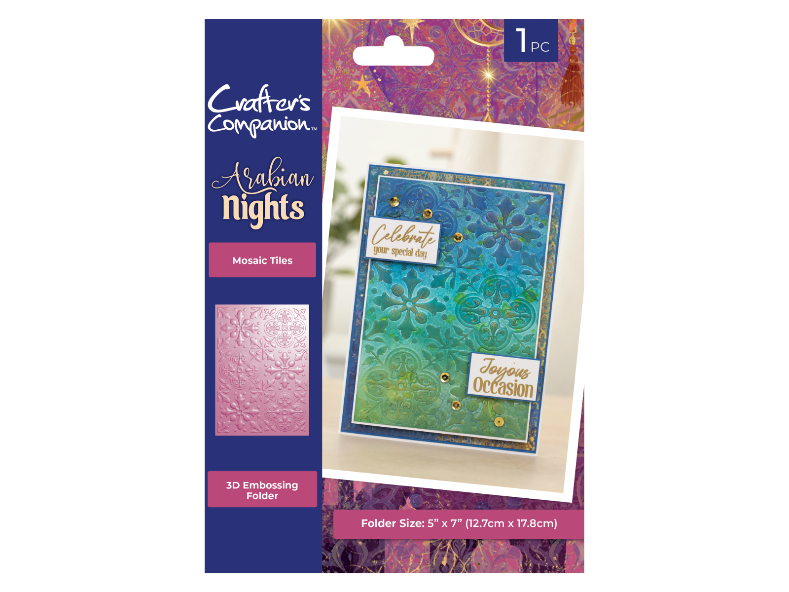 Arabian Nights 5" x 7" 3D Embossing Folder - Mosaic Tiles