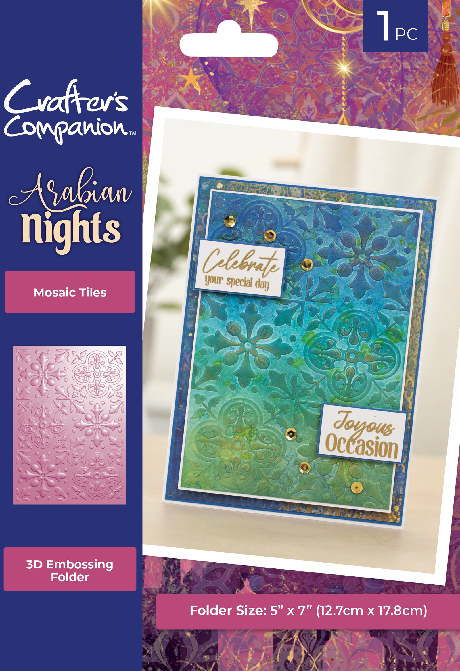 Arabian Nights 5" x 7" 3D Embossing Folder - Mosaic Tiles