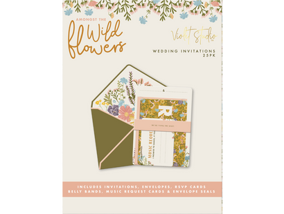 Violet Studio - Wedding Invitations - Amongst The Wildflowers - 25pk