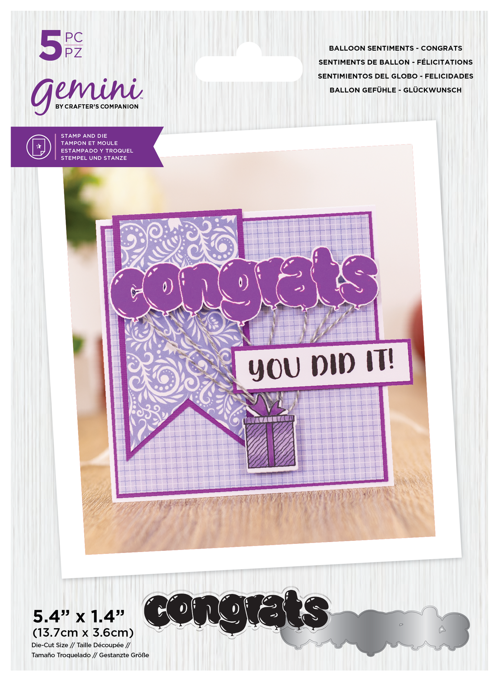 Gemini Balloon Stamp & Dies with Spectrum Noir Shimmer Inkpads Selection