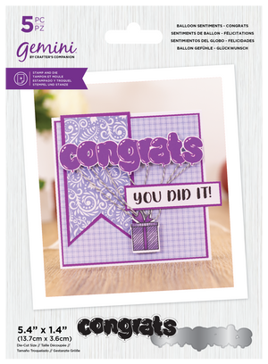 Gemini Balloon Stamp & Dies with Spectrum Noir Shimmer Inkpads Selection