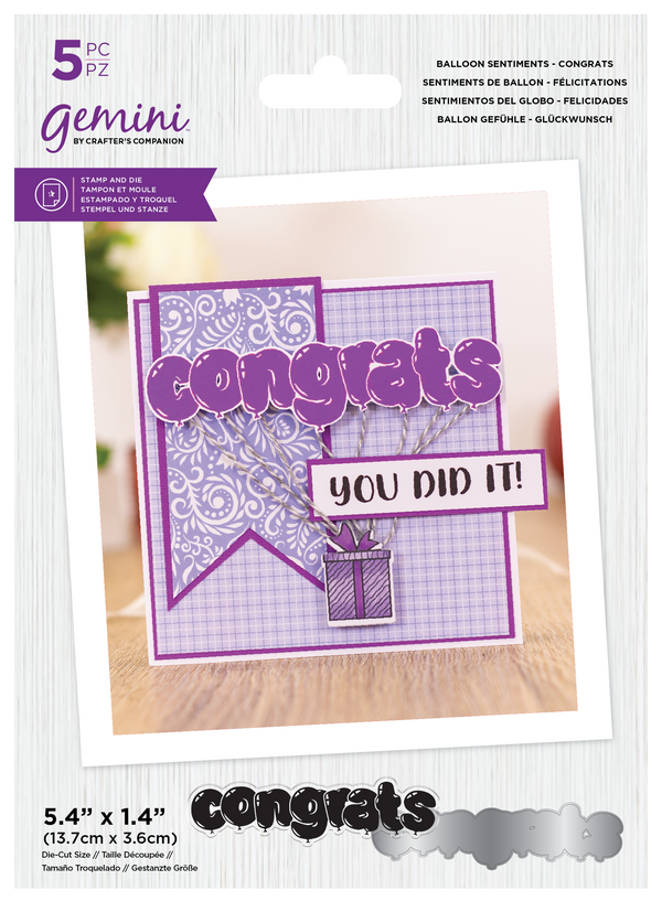 Gemini Balloon Stamp & Dies with Spectrum Noir Shimmer Inkpads Selection