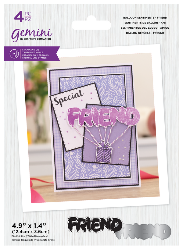 Gemini Balloon Stamp & Dies with Spectrum Noir Shimmer Inkpads Selection