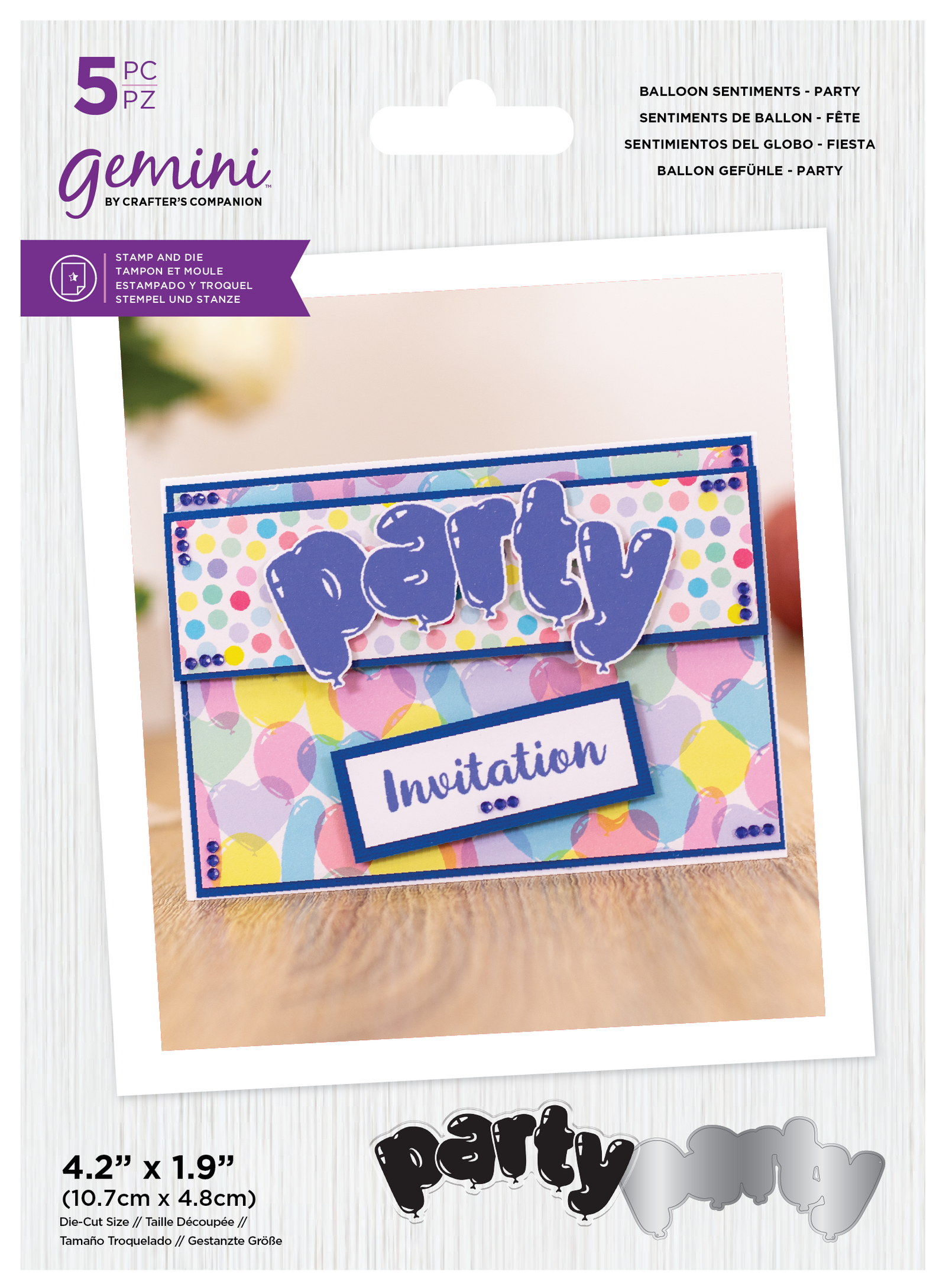 Gemini Balloon Stamp & Dies with Spectrum Noir Shimmer Inkpads Selection