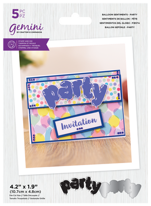 Gemini Balloon Stamp & Dies with Spectrum Noir Shimmer Inkpads Selection