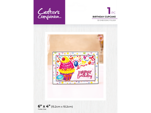 Crafter's Companion 6"x4" 3D Embossing Folder - Birthday Cupcake