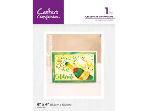 Crafter's Companion 6"x4" 3D Embossing Folder - Celebrate Champagne