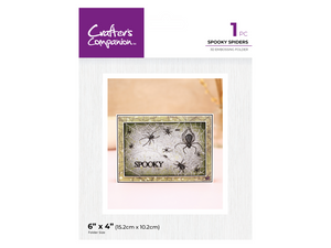 Crafter's Companion 6"x4" 3D Embossing Folder - Spooky Spiders