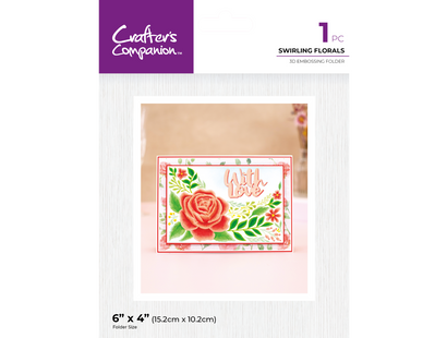 Crafter's Companion 6"x4" 3D Embossing Folder - Swirling Florals