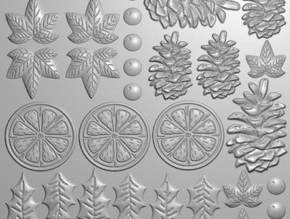 Crafters Companion 6” x 9” 3D Folder & Metal Die - Festive Foliage