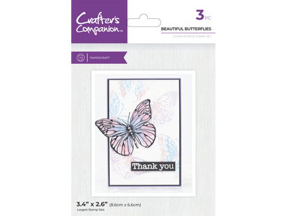 Crafter's Companion Clear Acrylic Stamp - Beautiful Butterflies