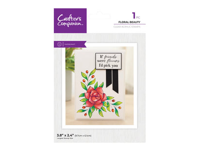 Crafter's Companion Clear Acrylic Stamp - Floral Beauty