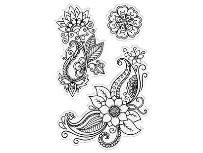 Crafter's Companion Clear Acrylic Stamp - Mehndi Florals