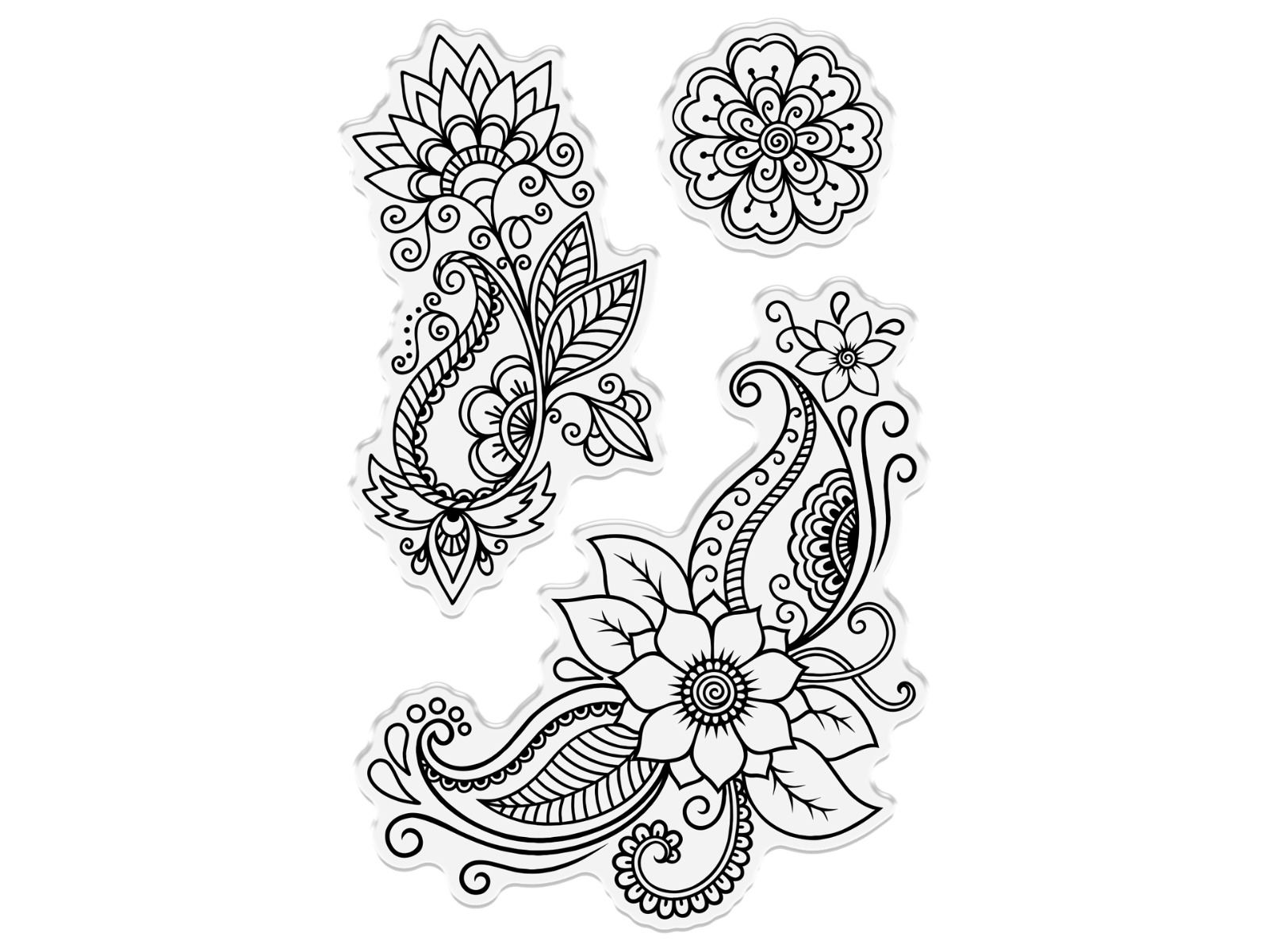 Crafter's Companion Clear Acrylic Stamp - Mehndi Florals