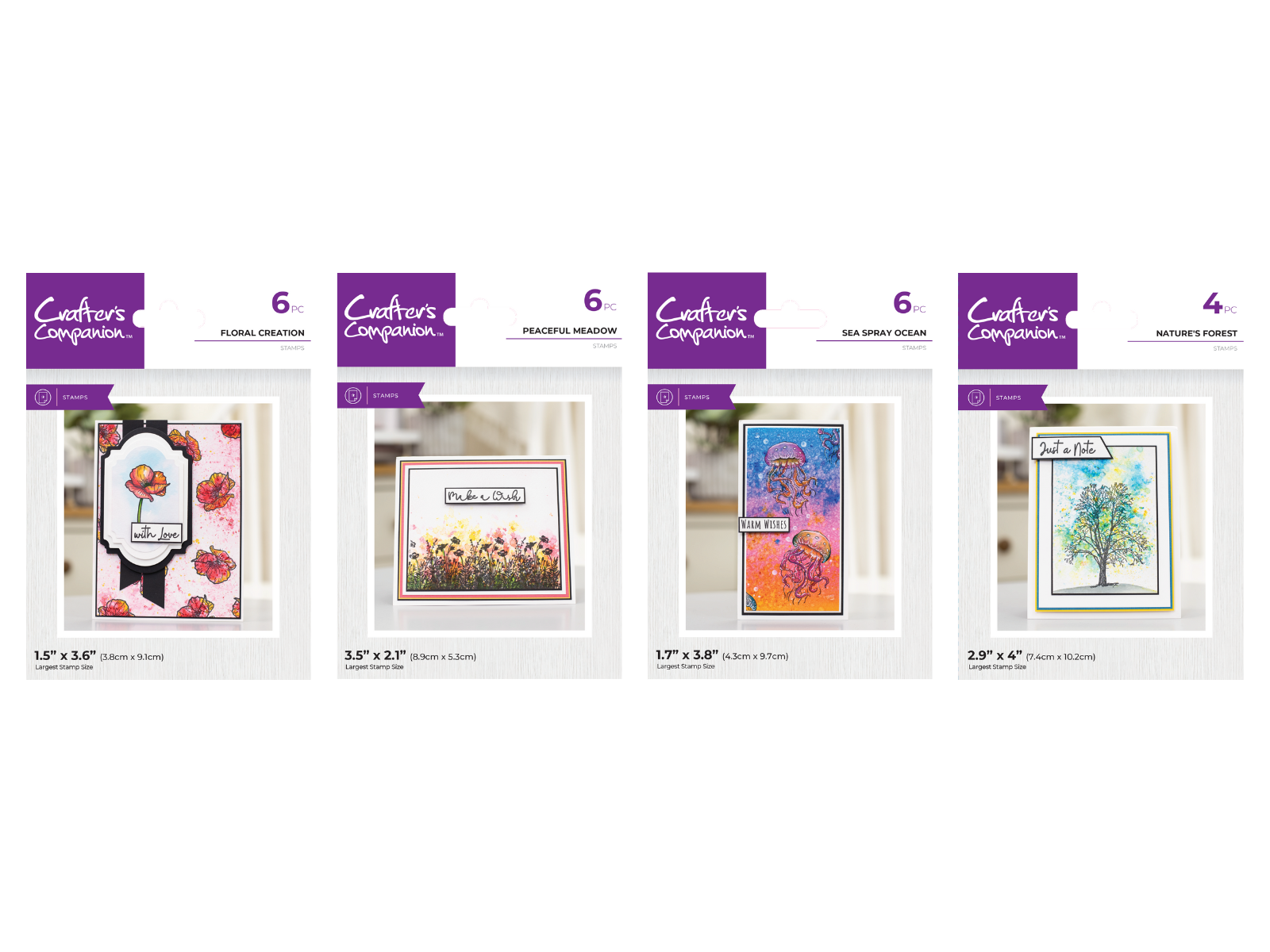 Crafter's Companion Colour Creation Clear Acrylic Stamps 4pc Collection