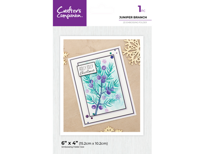 Crafter's Companion 6" x 4" Embossing Folder - Juniper Branch