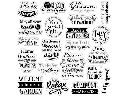 Crafter's Companion Garden Collection Clear Acrylic Stamps - You Grow Girl