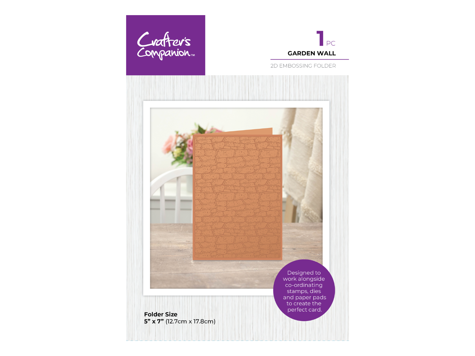 Crafter's Companion Garden Collection 2D Embossing Folder 5"x7" - Garden Wall