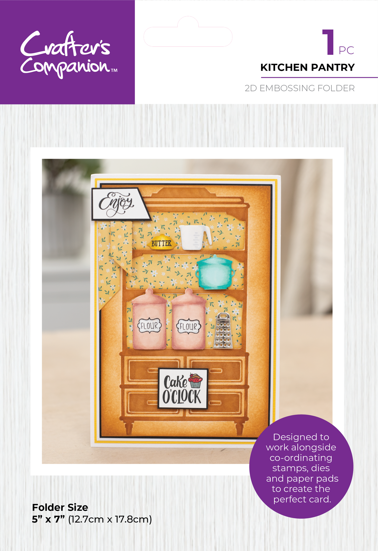 Crafter's Companion Kitchen Collection - 2D Embossing Folder 5"x7" - Kitchen Pantry