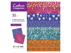 Crafter's Companion - Luxury Mirror Card Pad 12" x 12" - Vibrant Metallics