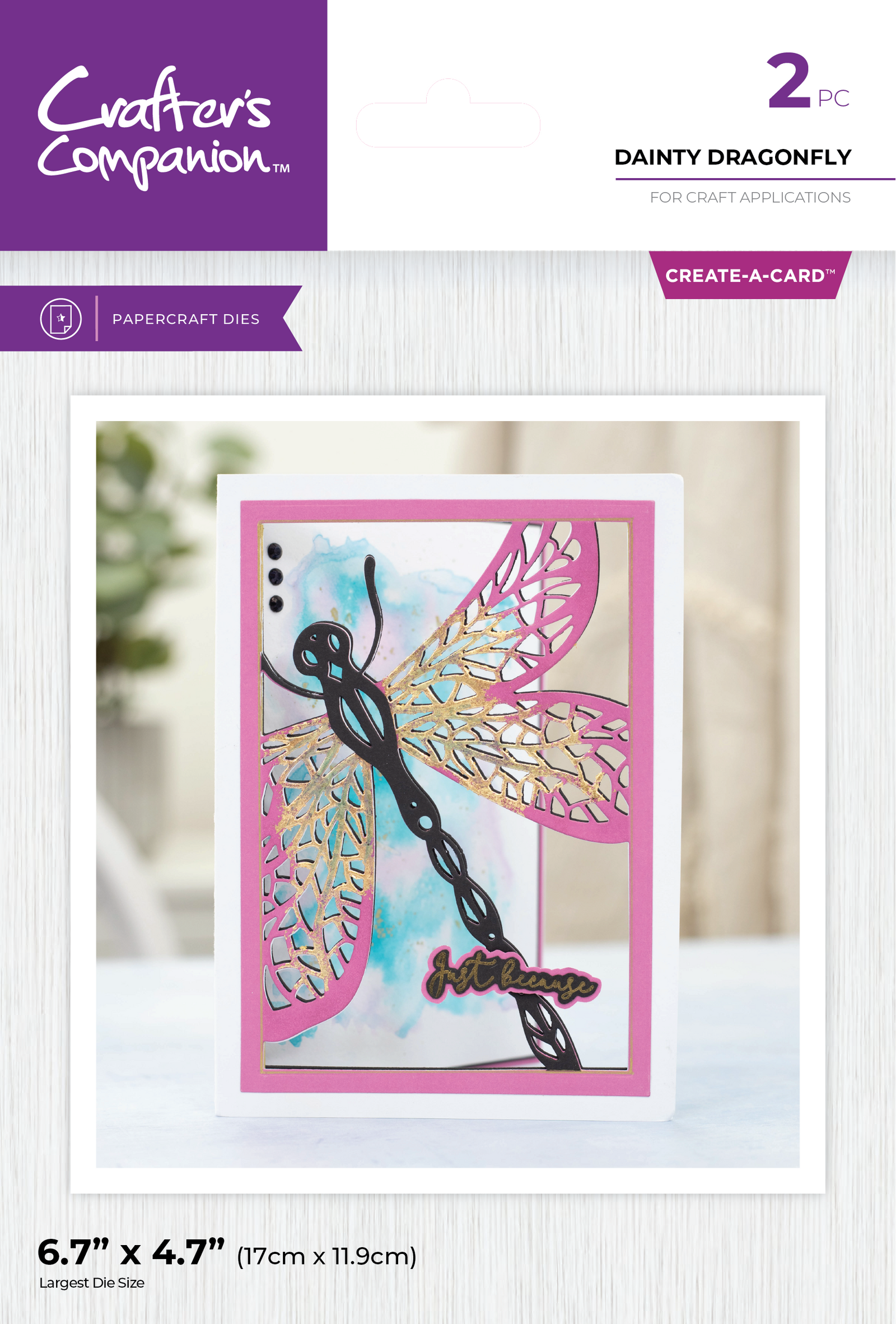 Crafter's Companion Metal Die Create a Card 5"x7" - Dainty Dragonfly