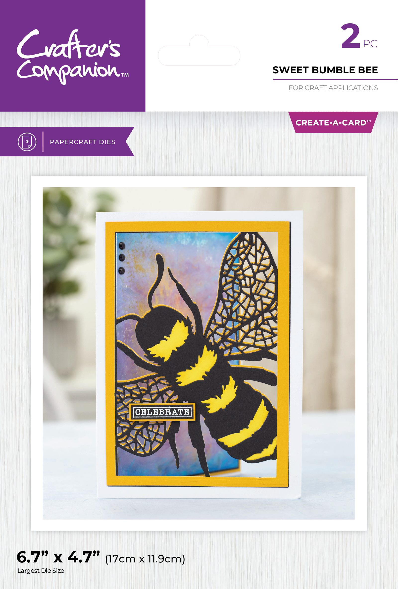 Crafter's Companion Metal Die Create a Card 5"x7" - Sweet Bumble Bee