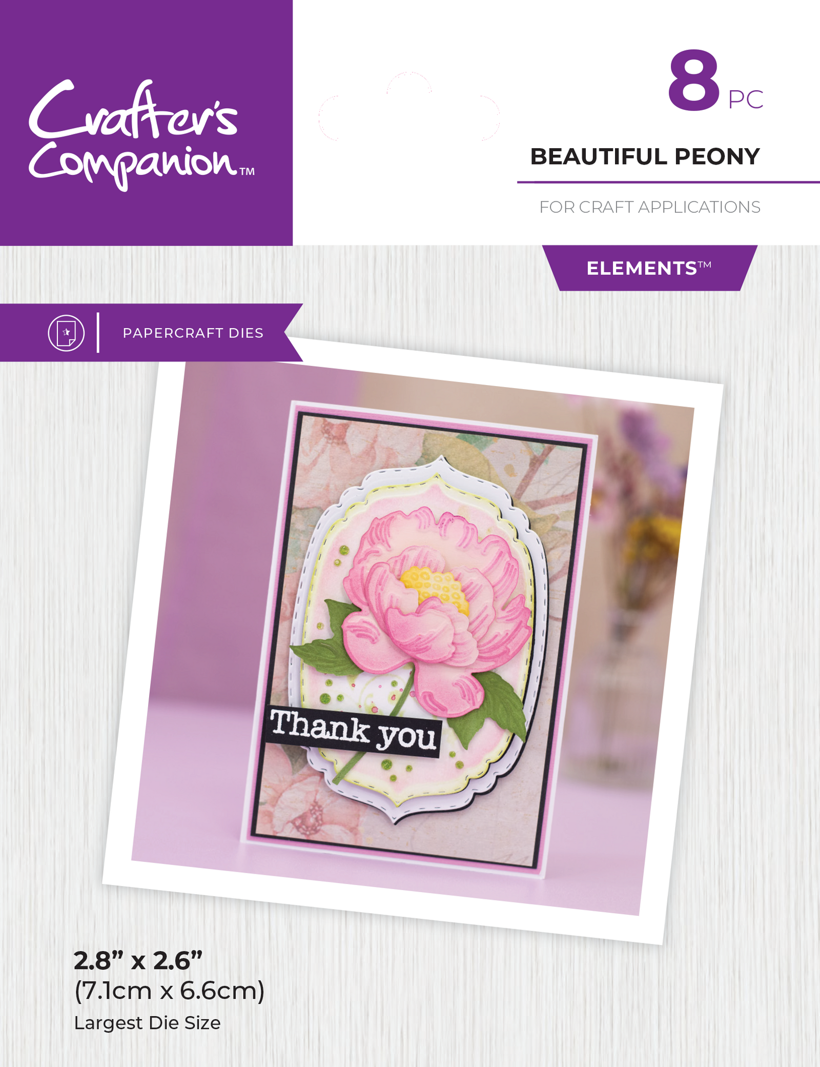 Crafters Companion - Metal Die Elements- Beautiful Peony