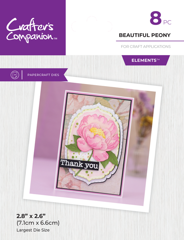 Crafters Companion - Metal Die Elements- Beautiful Peony