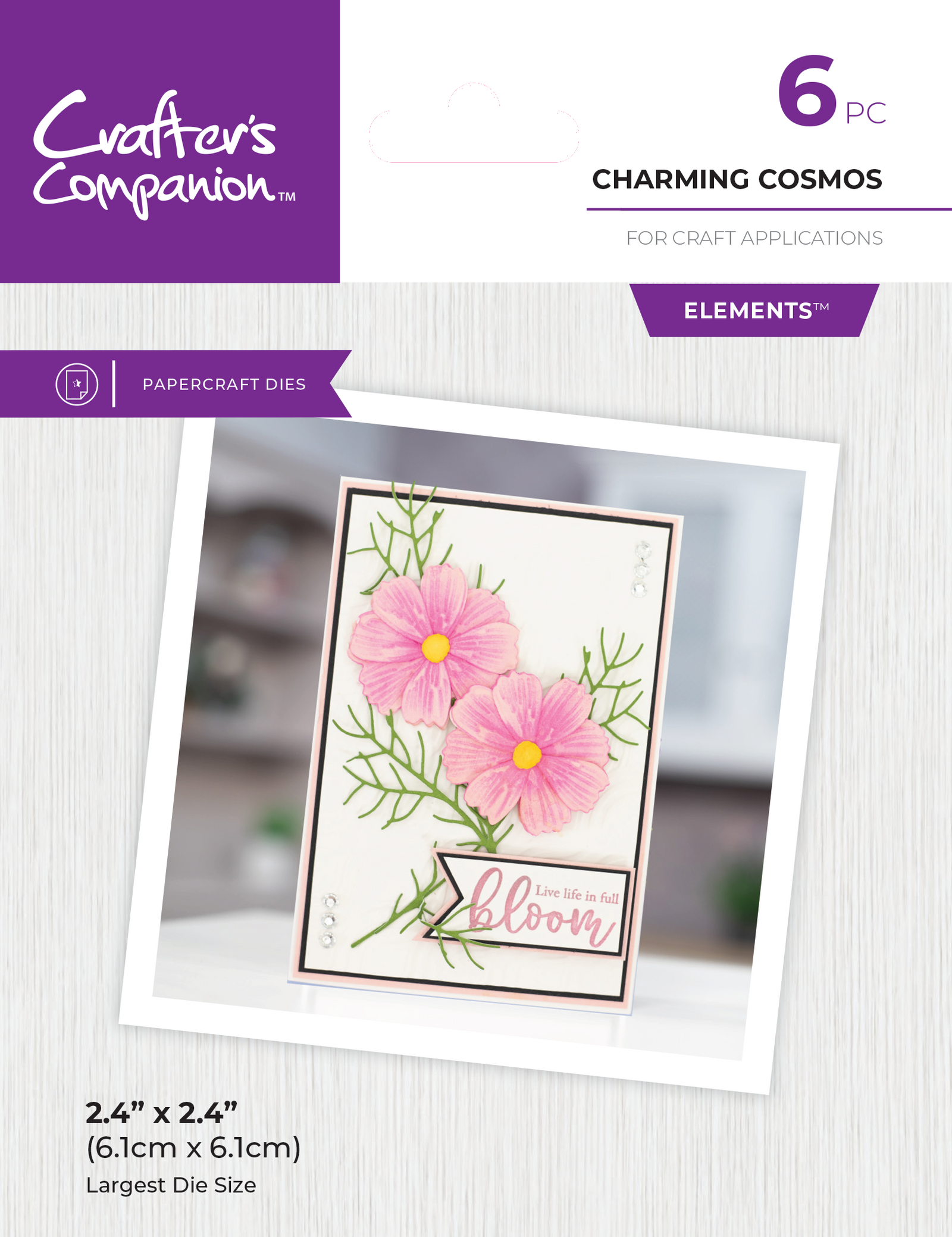 Crafters Companion - Metal Die Elements - Charming Cosmos