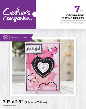 Crafter's Companion Metal Dies Elements - Decorative Nesting Hearts