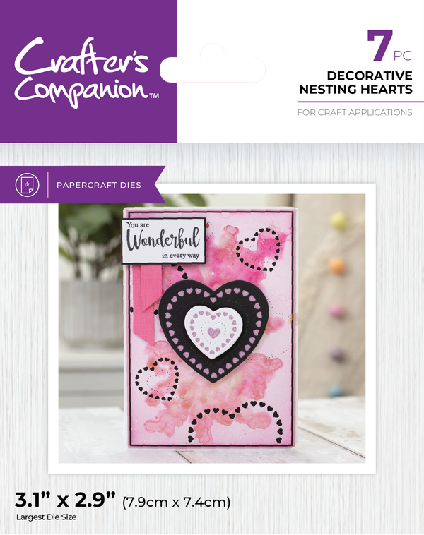 Crafter's Companion Metal Dies Elements - Decorative Nesting Hearts