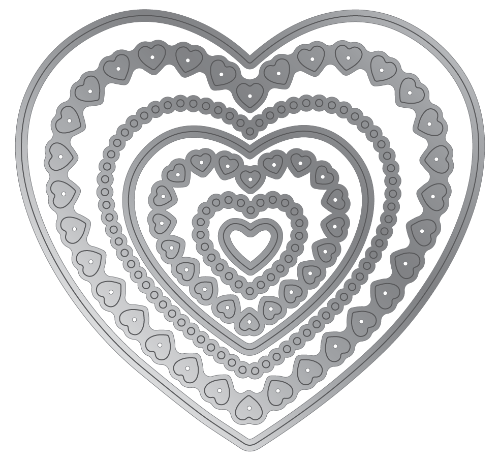 Crafter's Companion Metal Dies Elements - Decorative Nesting Hearts